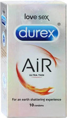 Durex Air ultra thin condoms, 10-pack box with Air Ultra Thin graphic
