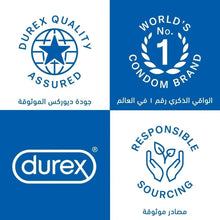 Durex quality assured, world’s No. 1 condom brand, and responsible sourcing icons