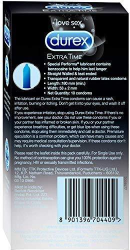 Condom pack back panel with size details and barcode