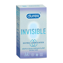 Durex Invisible extra-thin lubricated condom box, 12 count, blue design