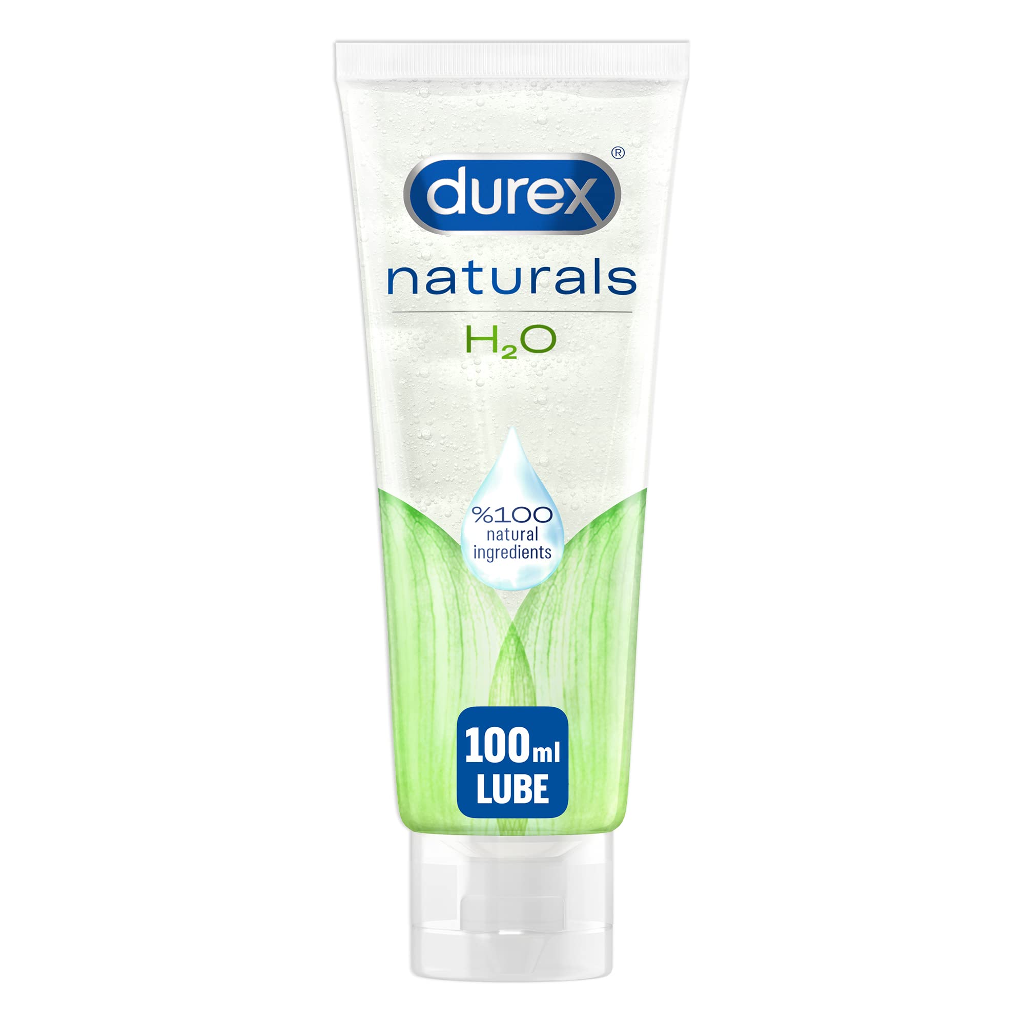 Durex natural intimate lube 100ml water based tube with natural ingredients and clear gel for gentle lubrication