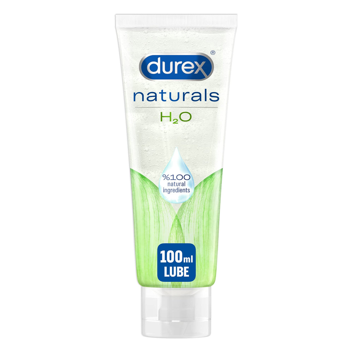 Durex natural intimate lube 100ml water based tube with natural ingredients and clear gel for gentle lubrication