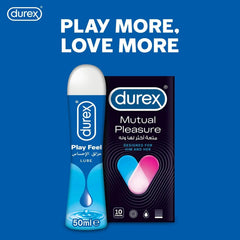 Durex Play Feel lube bottle 50 ml and Mutual Pleasuring product box