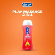 Durex Play Massage 2-in-1 lubricant bottle, red label and yellow droplet icon, 200 ml