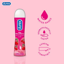 Durex Play water-based lube gel, Very Cherry, 50 ml, cherry graphics