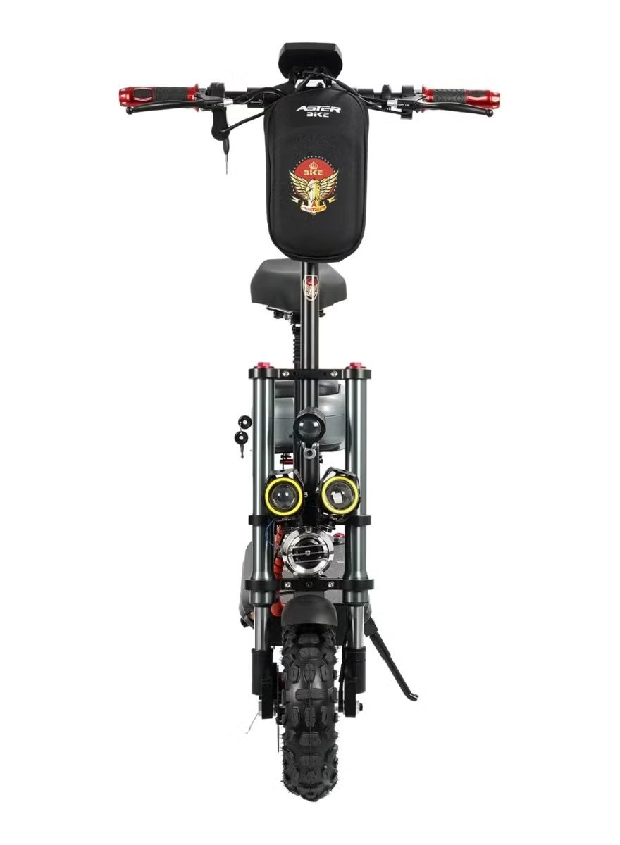 Huitich high-capacity battery electric scooter front view with rugged tires and dual headlights