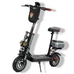 Huitich high-capacity battery electric scooter with seat and off-road tires in black