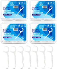 CNTOAE 200pcs dental floss toothpick,teeth stick,tooth picks,floss picks,teeth cleaning,50 Sticks per Box(4 boxes)