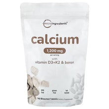 Calcium supplement pouch with vitamin D3, K2 & boron; 1,200 mg, 300 bisected tablets