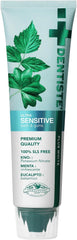 Dentiste Ultra Sensitive toothpaste tube, mint-green design with leaf accents