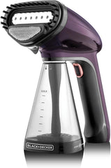 BLACK+DECKER Handheld Garment Steamer, 1500W, 21g/min Steam, 40s Fast Heat-Up, Universal Bottle Adaptor, 260ml Detachable Tank, Purple, HST1500-B5