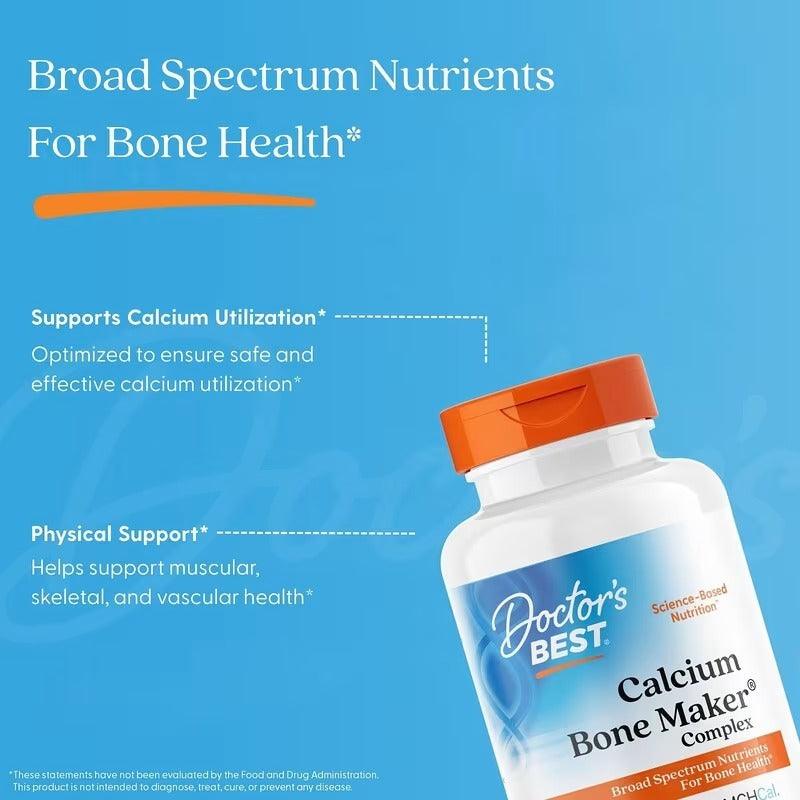 Calcium Bone Maker supplement bottle with orange cap, front label for bone health