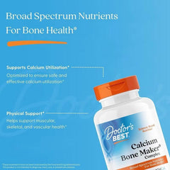 Calcium Bone Maker supplement bottle with orange cap, front label for bone health