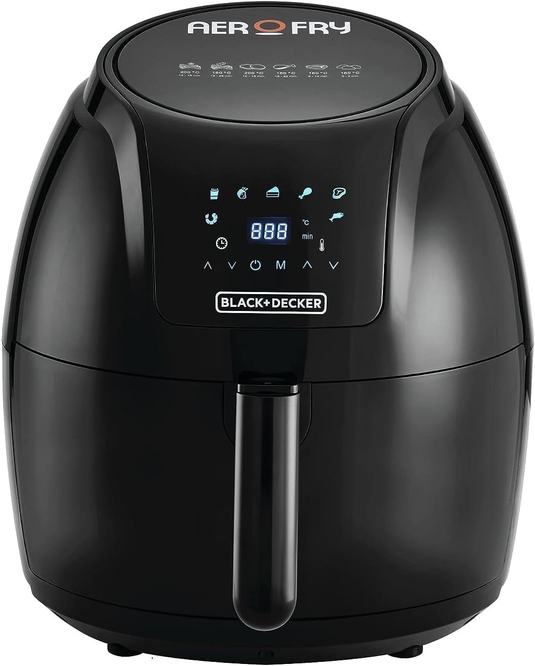 BLACK+DECKER 8-in-1 Digital Air Fryer with Window, 7.2L Large Capacity, 1800W, Rapid Air Technology, LED Touch Display, Dehydrate Function, Dishwasher Safe Basket, Cool-Touch Handle - AF7210-B5
