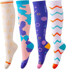 MAKINGTEC Compression Socks for Women & Men, Medical Circulation (4 Pairs) Stocking 20-30 mmHg Support for Sports, Running, Nurse, Walking, Travel, Flight, Pregnancy (Size: S/M)