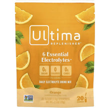 Orange electrolyte drink mix pouch with 6 essential electrolytes and 20 stickpacks