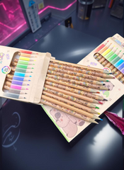 Huitich eco friendly colored pencils for kids with animal designs in a 12-color set