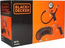 Black+Decker air tools kit box, kit 6 with air gun and hose
