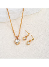 Elegant Heart Crystal Jewelry Set Necklace & Earrings