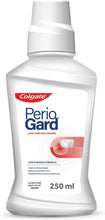 Colgate PerioGard gum care mouthwash bottle, low staining formula, 250 ml