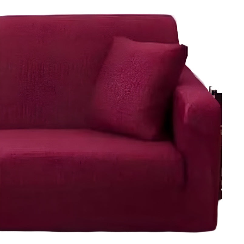 Huitich elastic sofa slipcover for armchair in burgundy with a matching pillow