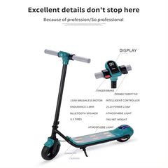 Huitich 24V electric scooter with brake featuring 110W brushless motor and digital display