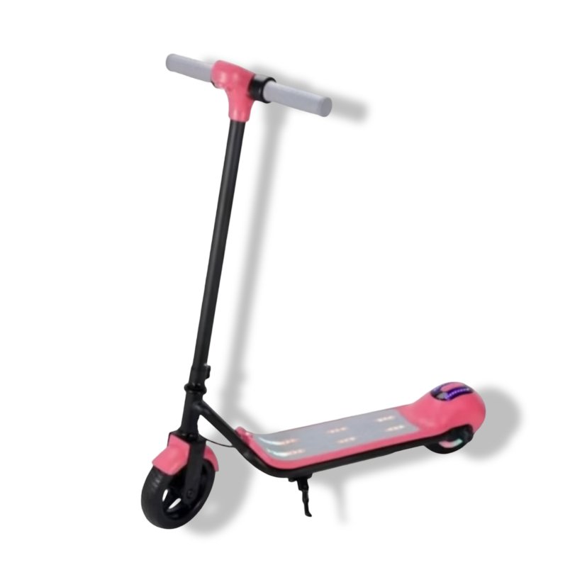 Huitich 24V electric scooter with brake in black and pink for easy urban commuting