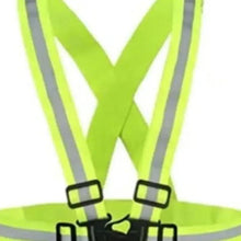 Neon green bicycle accessory strap set with X pattern