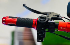 Close-up of RohaN Wings electric scooter UAE handlebar with grips and controls for a comfortable ride