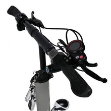 Electric bike scooter handlebar controls with accelerator grips and round display