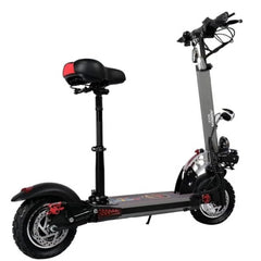 Huitich high powered electric bike for adults styled as a black scooter with a seat and rugged tires