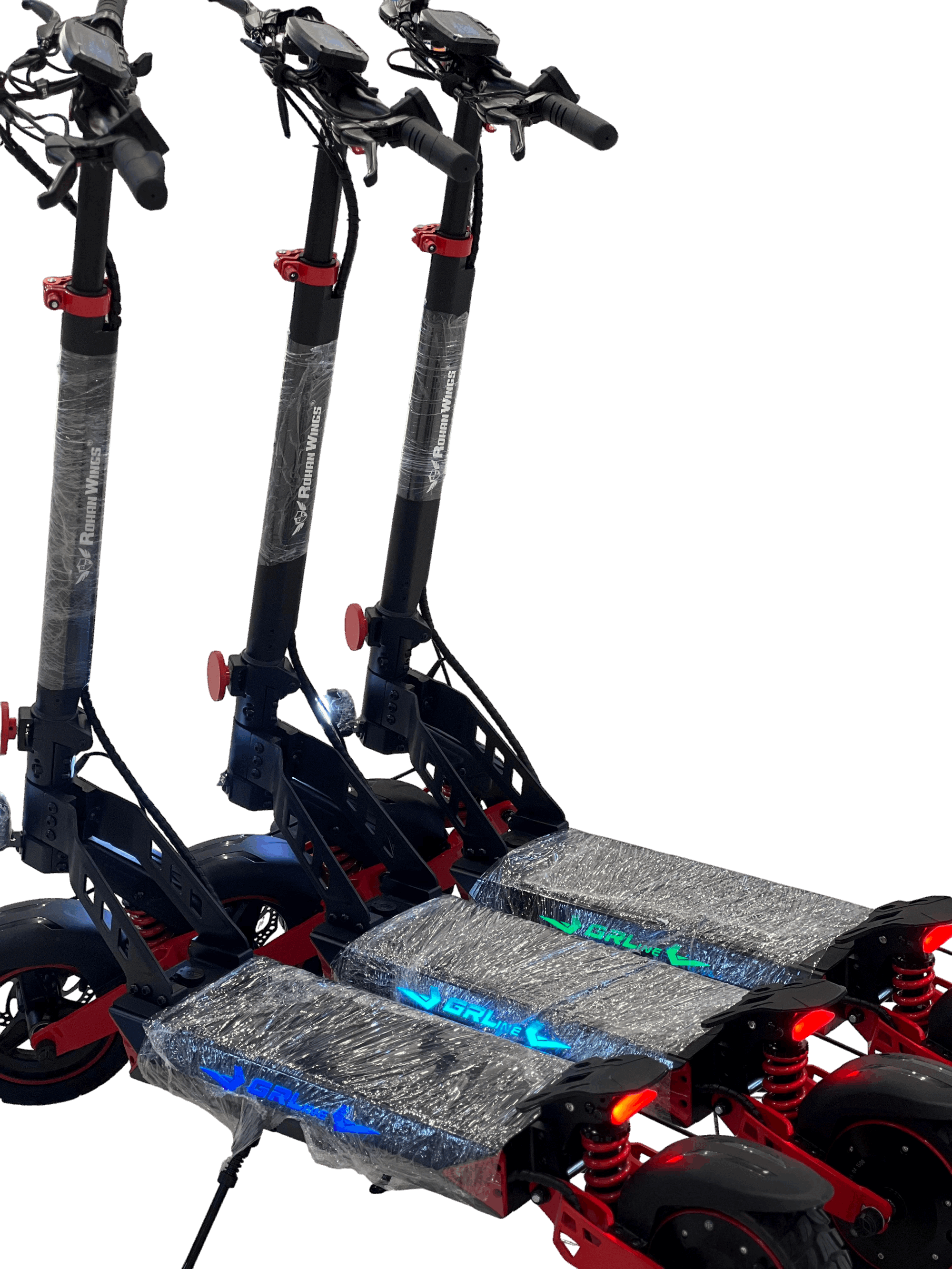 Rohan Wings Electric Scooters in UAE with sleek design and visible shock absorbers