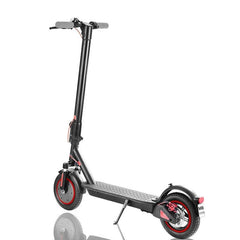 Winner sky electric scooter with bluetooth in black and red featuring a foldable design and rear light