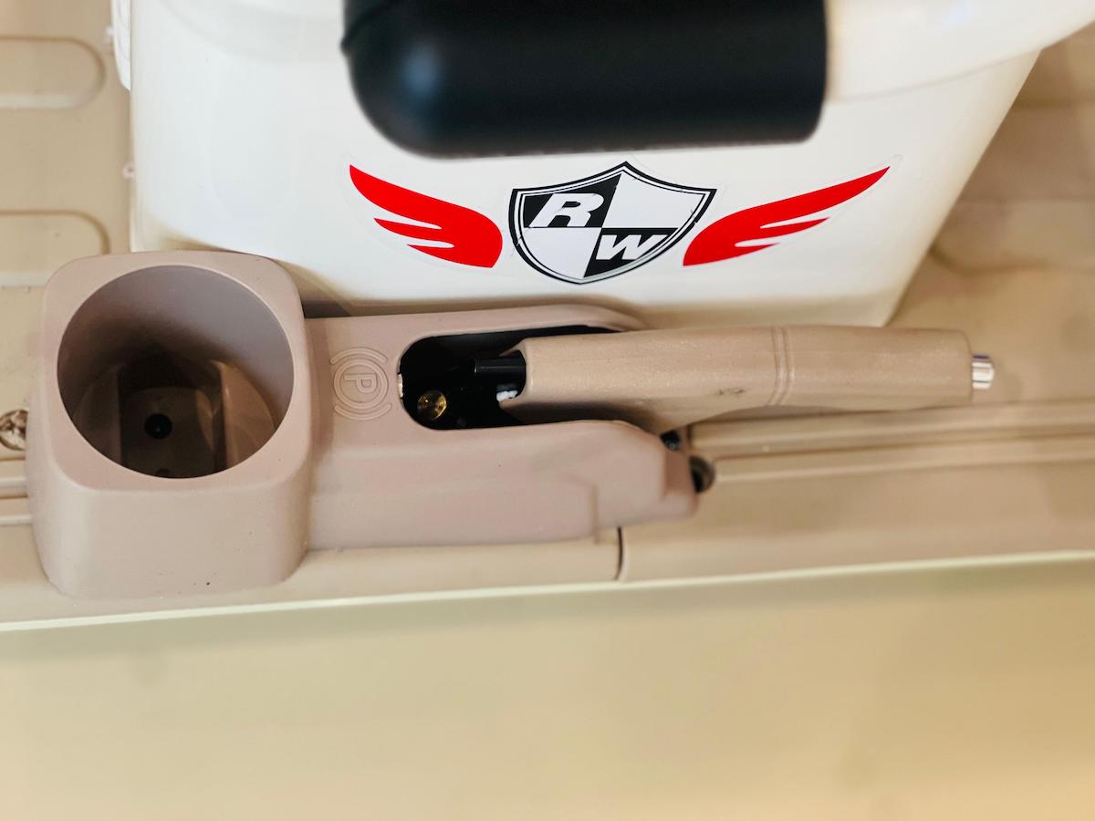 Rohan Wings electric tricycle UAE charging port and handle for easy operation and accessibility