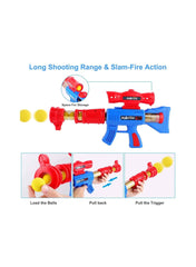 Huitich Hungry Duck Feeding Game electronic duck shooting target toy in red and blue with foam balls