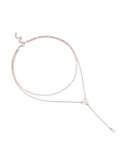 Huitich elegant Y-shaped necklace for women with delicate chain and heart pendant
