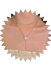 Elegant Y-shaped necklace for women by Huitich featuring delicate rose and pearl details