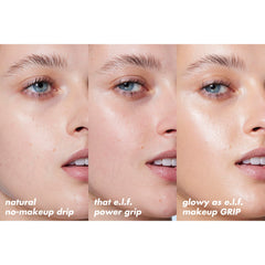 e.l.f. hydrating niacinamide face primer showing natural skin to glowy makeup grip results