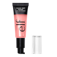 e.l.f. hydrating niacinamide face primer Power Grip with pump and clear cap in pink tube