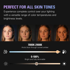 Elgato Key Light for streaming showing adjustable color temperature and brightness for all skin tones