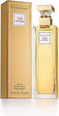 Elizabeth Arden 5th Avenue perfume bottle and gold packaging box with 4.2 fl oz 125 ml Eau de Parfum spray