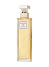 Elizabeth Arden 5th Avenue EDP spray bottle, clear glass with gold liquid and cap