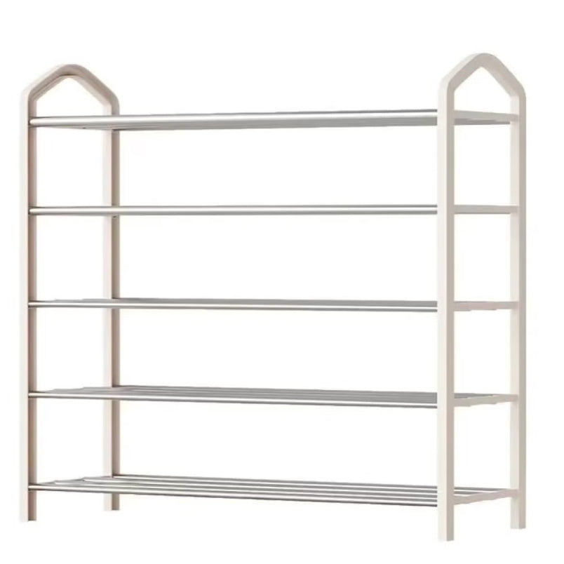 Huitich 5 tier shoe rack organizer with white frame and metal shelves for shoe storage