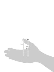 Enfresh floss toothpicks 100 pack single white floss toothpick held over hand showing 3 point 4 inch length