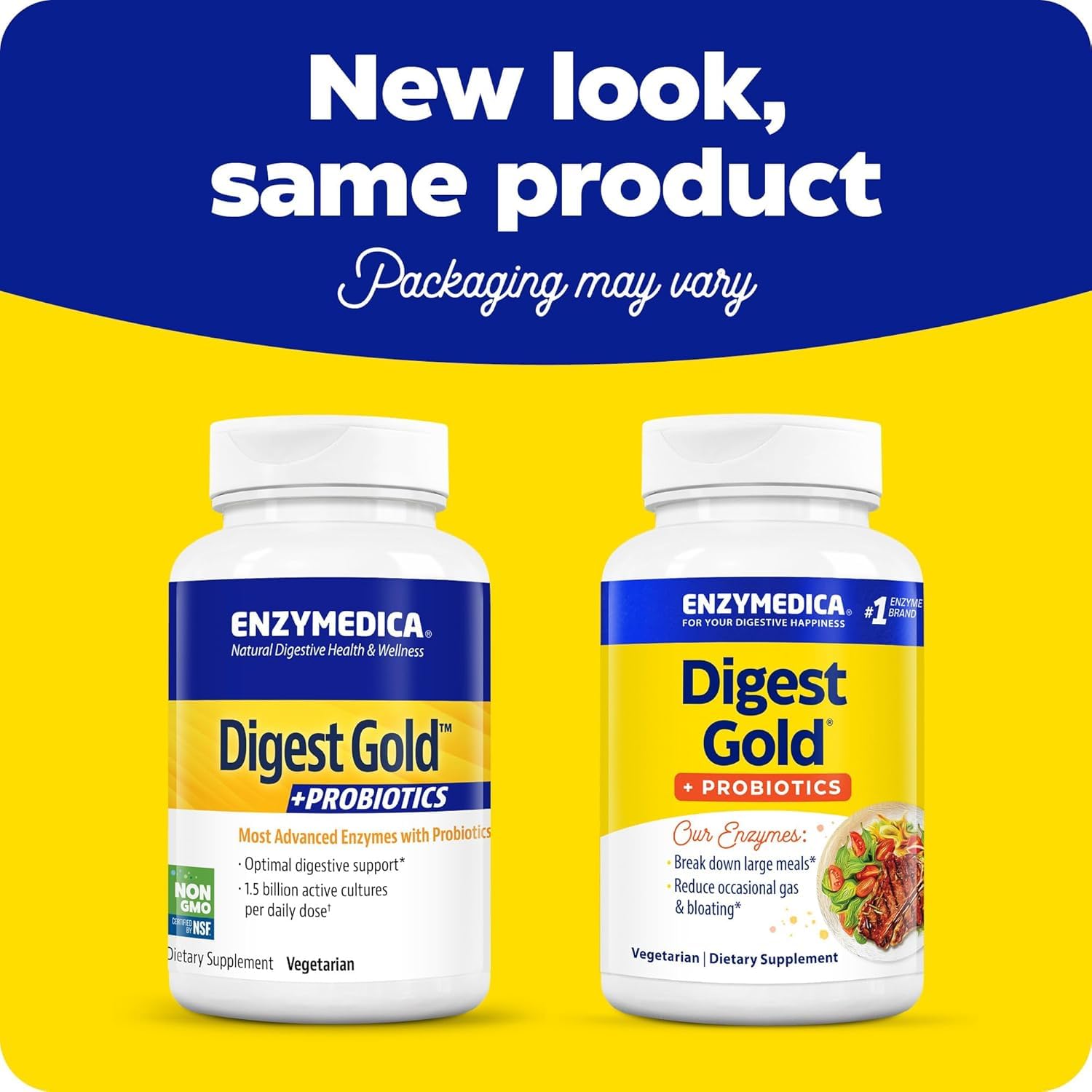 Enzymedica Digest Gold bottles new look packaging may vary showing digestive enzymes with probiotics UAE supplement