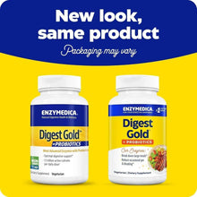 Two Digest Gold + Probiotics supplement bottles side by side with blue and yellow labels