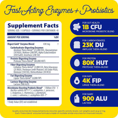 Enzymedica Enzymes supplement facts showing 1B CFU and blend details digestive enzymes with probiotics UAE