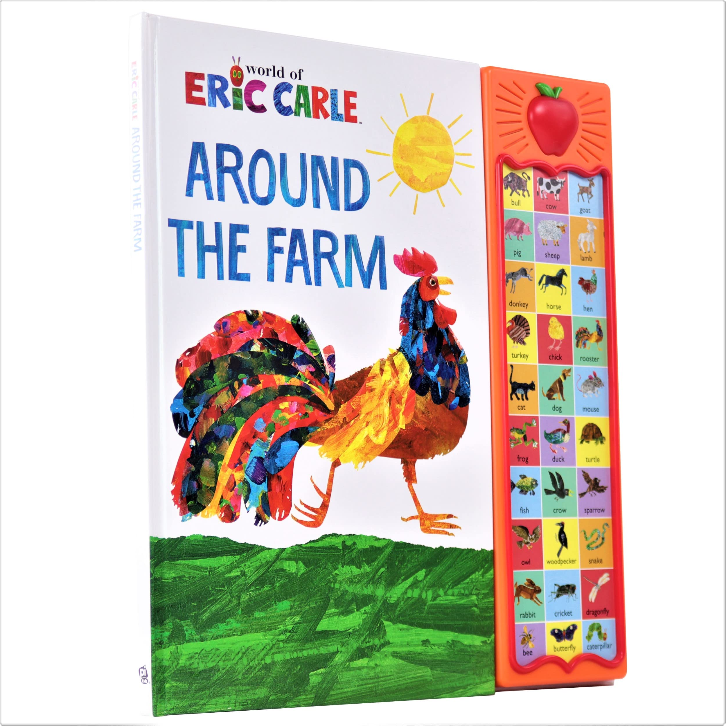 Eric Carle Around The Farm book with colorful rooster illustration and sound panel