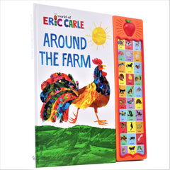 Eric Carle Around The Farm book with colorful rooster illustration and sound panel