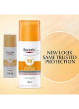 Eucerin SPF 50+ pigment control sun fluid bottle set with small 50ml tube